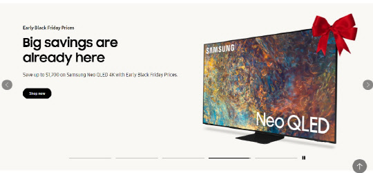 <삼성전자 미국 홈페이지 캡처>